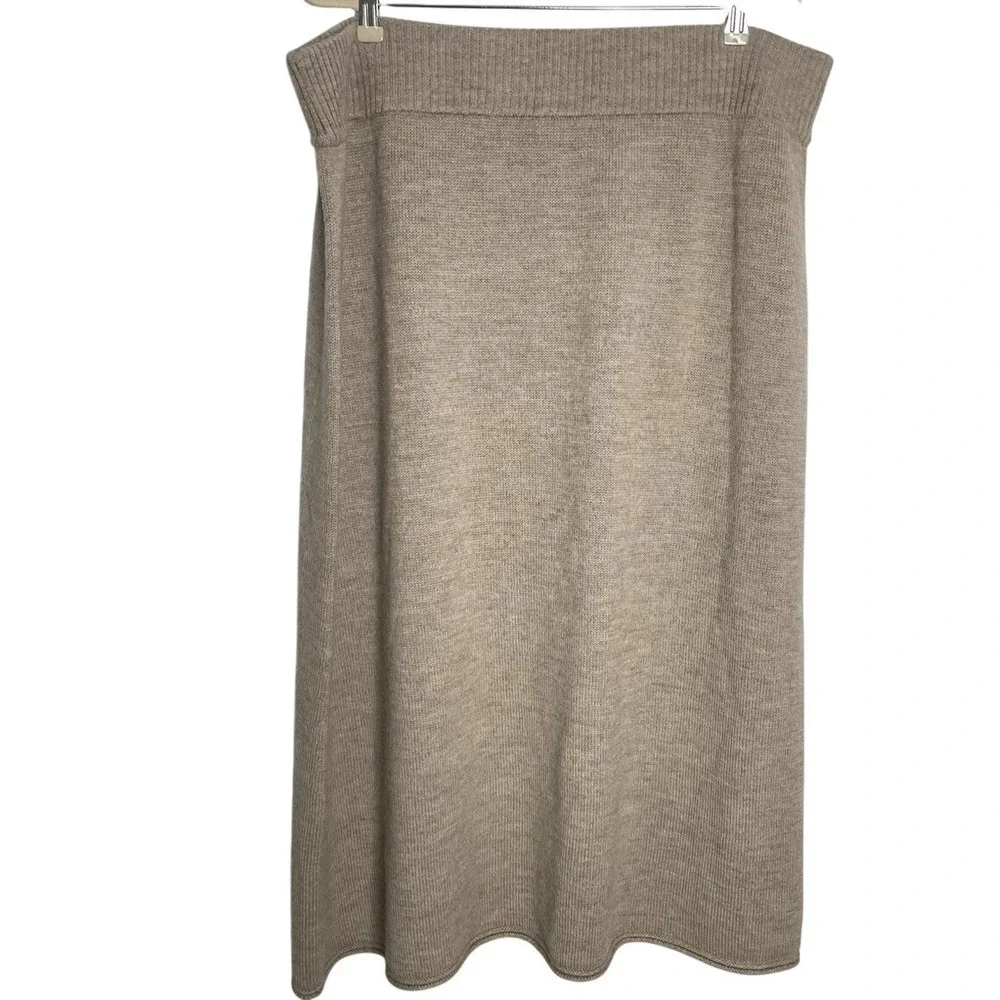 NWT POETRY KNITTED Midi Skirt Beige Wool Alpaca‎ Pull On Size US 18